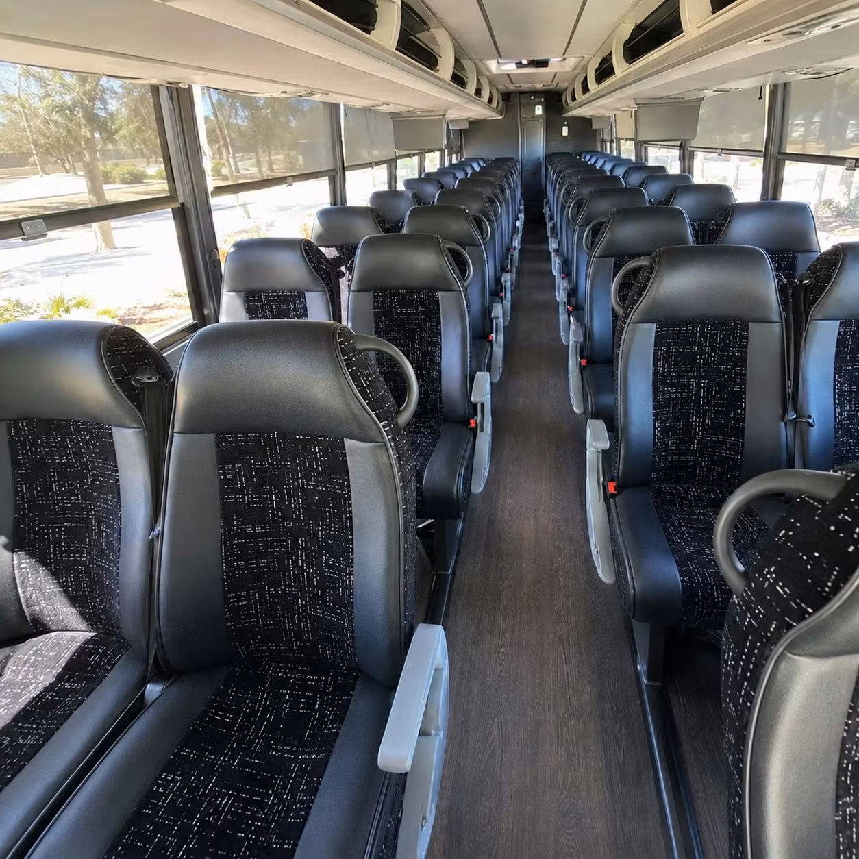 56 passenger charter bus inside